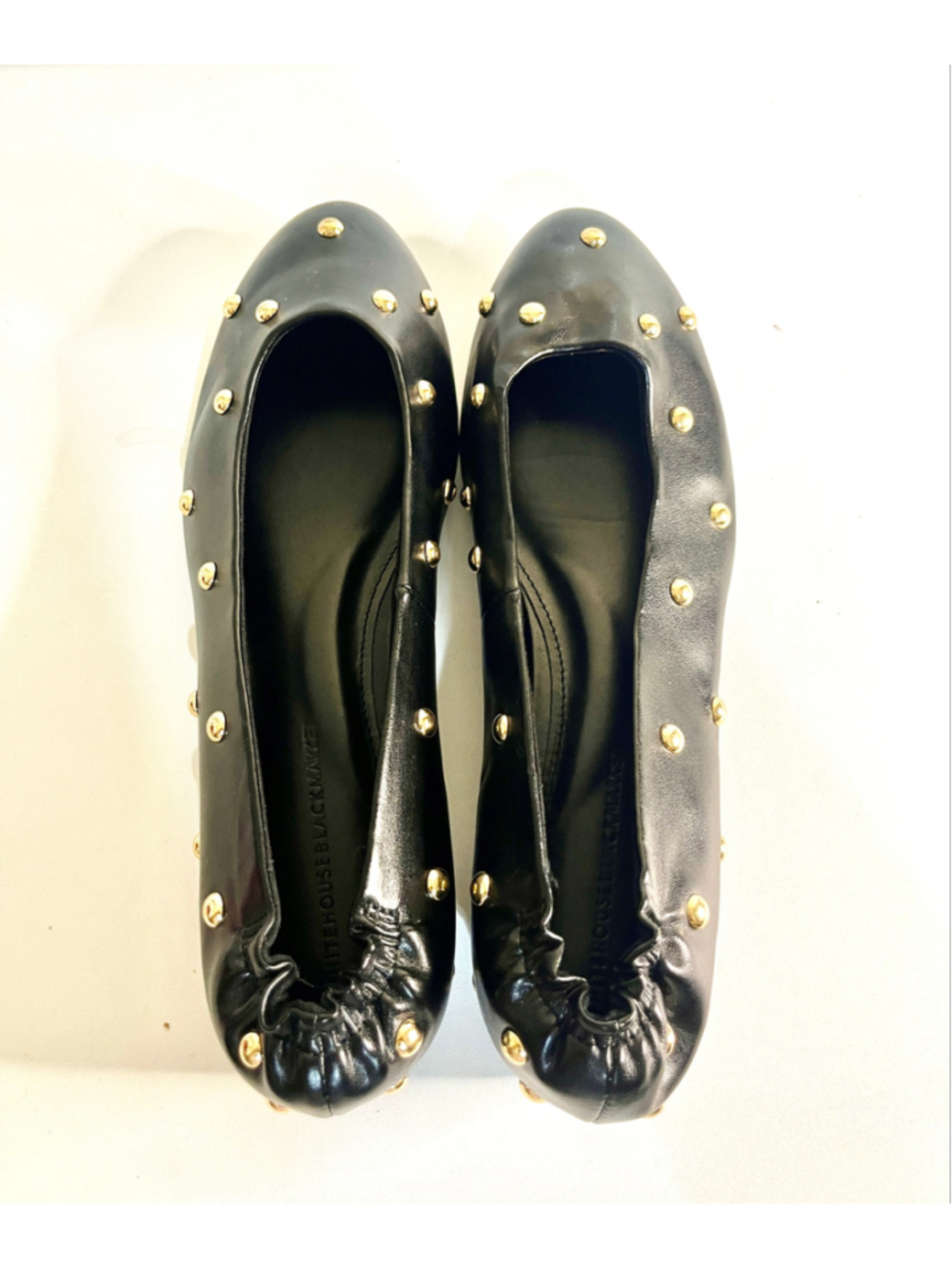 White House Black Market Black Studded Ballet Flats Women Size 8.5M - Picture 2 of 7